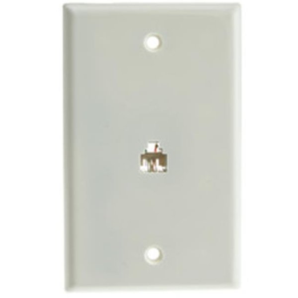Cable Wholesale Cable Wholesale 300-204WH 2 Line Telephone RJ11 4 Conductor Wall Plate; White 300-204WH